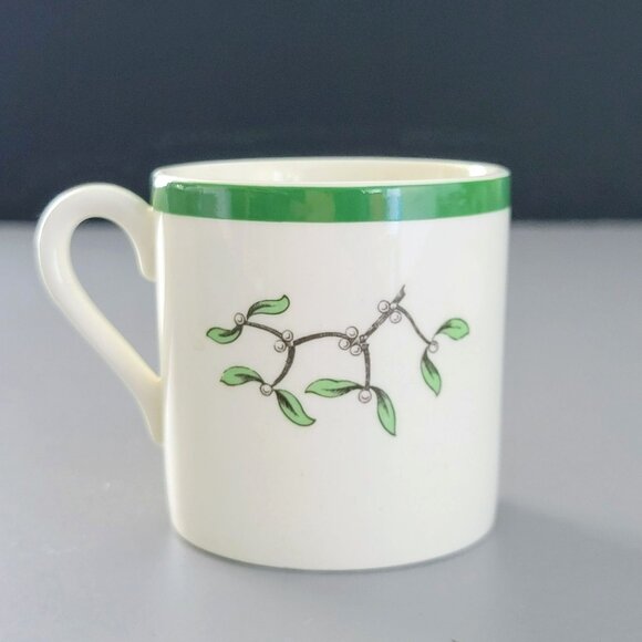 Vintage Spode England Christmas Tree Holly Berry Demitasse Cup & Saucer Set - Picture 5 of 10